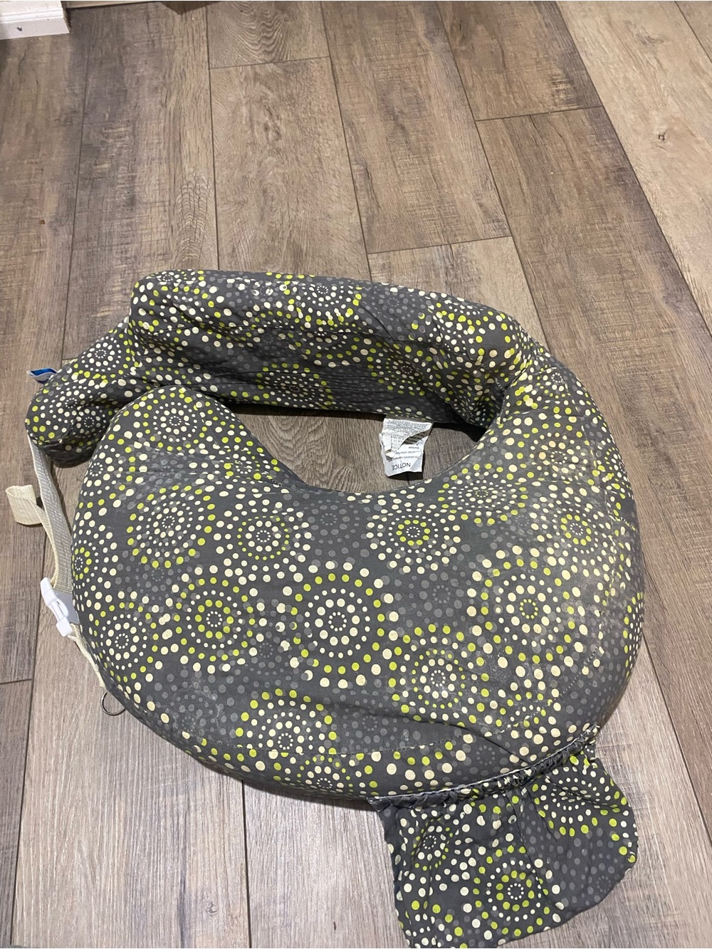 My Brest friend Gray & Lime Dot Nursing/Breastfeeding Pillow - signs of use
